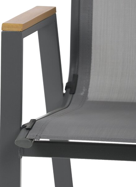 Vikio Židle zahradní šedý textilen šedý kov AZZ101S