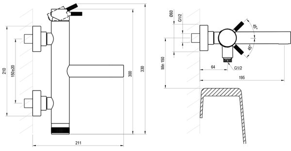 Ravak X070650 - Vanová baterie NOX matná černá