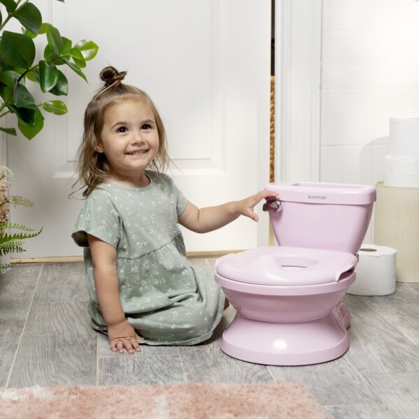 Ingenuity - Dětská toaleta se zvukem MY SIZE růžová 2xAAA