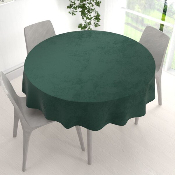 Biante Velký sametový kulatý ubrus Velvet Premium SVP-044 Lesní zelená Ø 150 cm