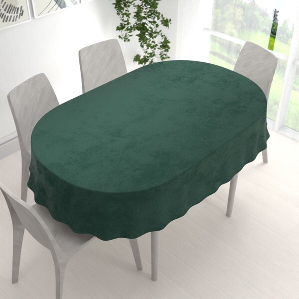 Biante Sametový oválný ubrus Velvet Premium SVP-044 Lesní zelená 60x100 cm
