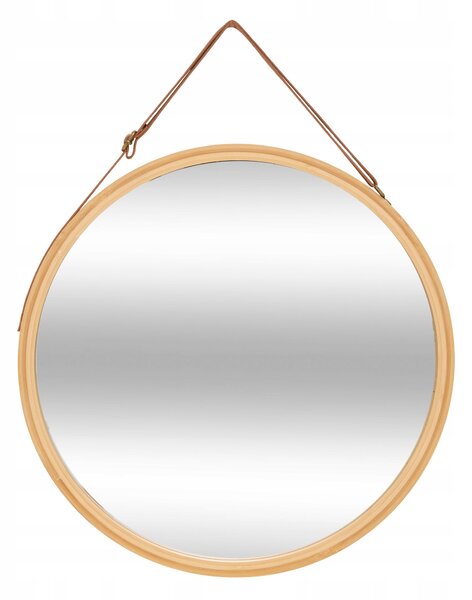 ZRCADLO KULATÉ V BAMBUSOVÉM RÁMU Ø 38 CM NA PROVÁZKU LOBEE