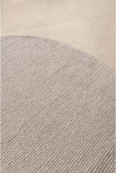 Přírodní kulatý koberec FIR WOOL 160 cm 2600 g/m2 béžová