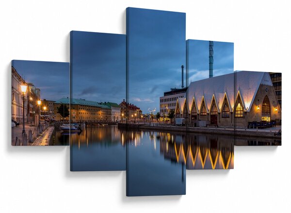 Obraz vodního kanálu - Göteborg (125x70 cm)