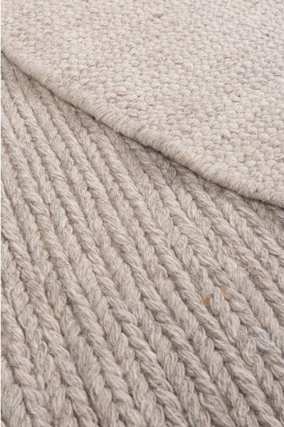 Přírodní kulatý koberec FIR WOOL 160 cm 2600 g/m2 béžová