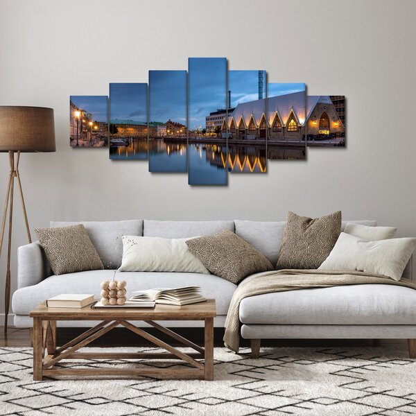 Obraz vodního kanálu - Göteborg (210x100 cm)