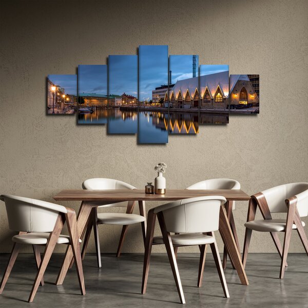 Obraz vodního kanálu - Göteborg (210x100 cm)