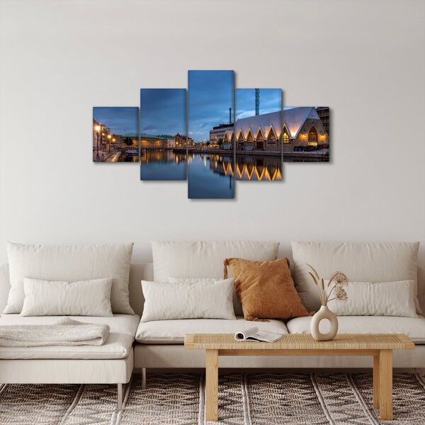 Obraz vodního kanálu - Göteborg (125x70 cm)