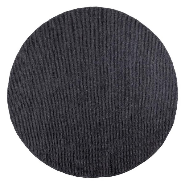 Přírodní kulatý koberec FIR WOOL 160 cm 2600 g/m2 antracit
