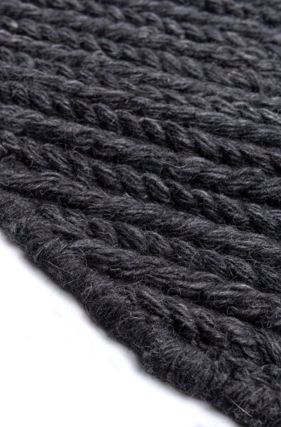 Přírodní kulatý koberec FIR WOOL 160 cm 2600 g/m2 antracit