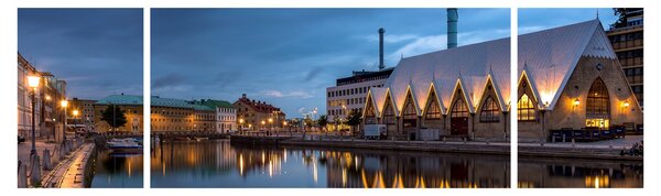 Obraz vodního kanálu - Göteborg (170x50 cm)