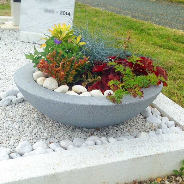 Roto Hřbitovní květináč BALLET - středně šedý Ø600 x 180
