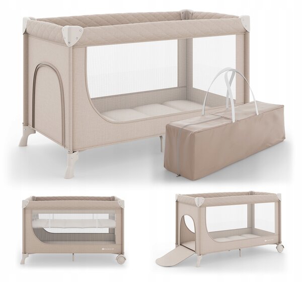 Kinderkraft cestovní postýlka LEODY UP beige