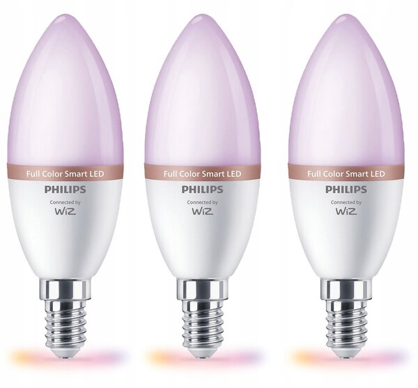 LED žárovka Philips E14 4,9W 2200-6500K RGB WiFi