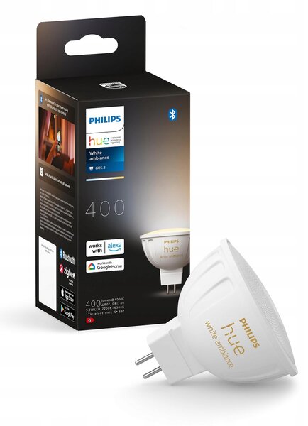LED žárovka GU5.3 MR16 5,1W 400lm 2200-6500K STMIELATELNÁ Smart PHILIPS HUE