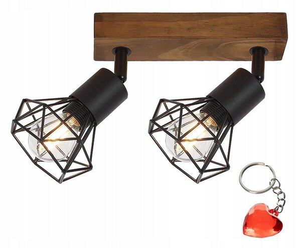 Stropní svítidlo Rabalux černé hranaté 2x40W E14