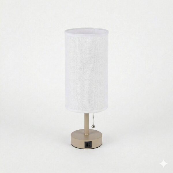 Brilagi - Stolní lampa s USB portem TABLON 1xE27/25W/230V béžová/bílá