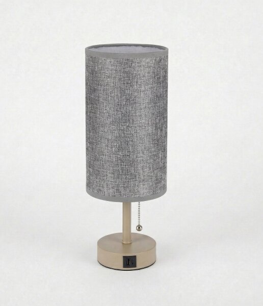 Brilagi - Stolní lampa s USB portem TABLON 1xE27/25W/230V béžová/šedá