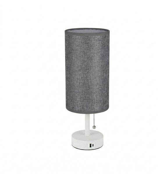 Brilagi - Stolní lampa s USB portem TABLON 1xE27/25W/230V bílá/šedá