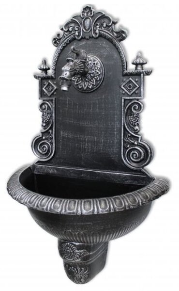 AZTE zahradní umyvadlo 72 cm stříbrná patina - slitina hliníku, výpusť, sifon