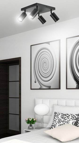 Stropní svítidlo Luxolar černé kovové 4xGU10 moderní
