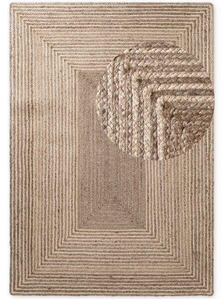 Hanse Home, Kusový koberec Juno 106329 Natural White Brown, 120x170, hnědá, chodba / předsíň