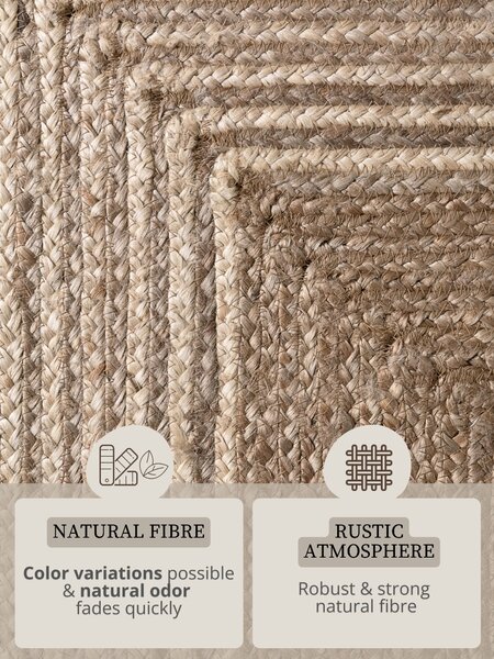 Hanse Home, Kusový koberec Juno 106329 Natural White Brown, 120x170, hnědá, chodba / předsíň
