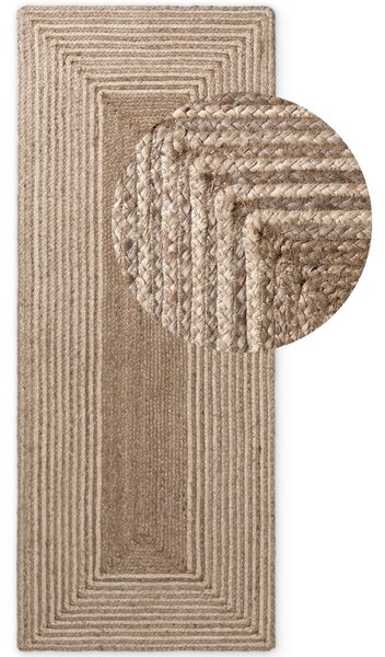 Hanse Home, Běhoun Juno 106329 Natural White Brown, 80x200, hnědá, chodba / předsíň