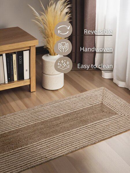 Hanse Home, Běhoun Juno 106329 Natural White Brown, 80x200, hnědá, chodba / předsíň