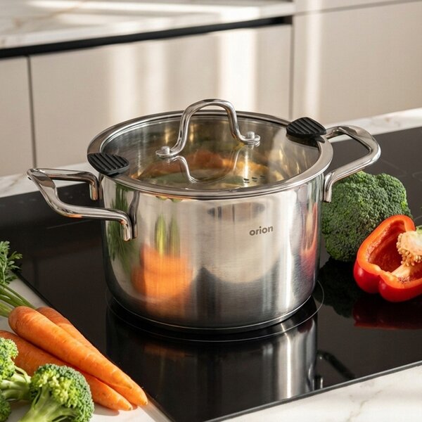 Hrnec ORION VENICE s poklicí, nerezová ocel 18 cm 2,3L PREMIUM