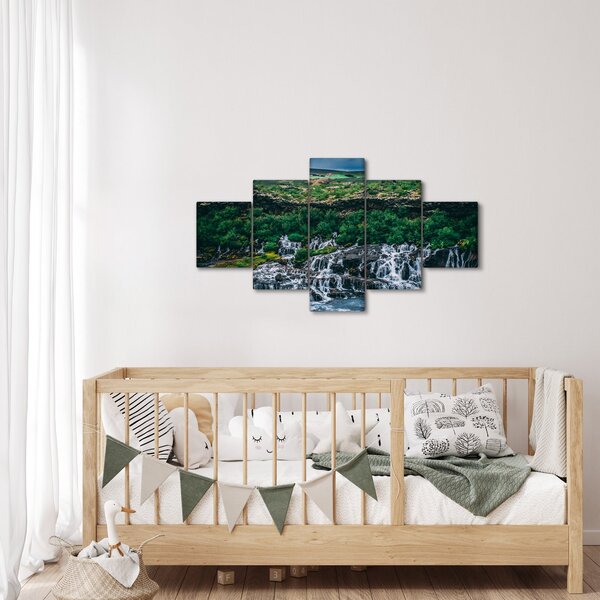 Obraz vodopádů v přírodě (125x70 cm)