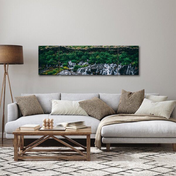 Obraz vodopádů v přírodě (170x50 cm)