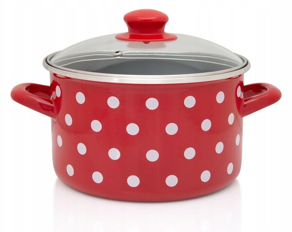 Tradiční Hrnec Metalac Dots on red 5 l
