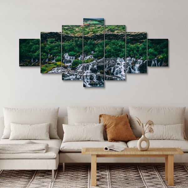 Obraz vodopádů v přírodě (210x100 cm)