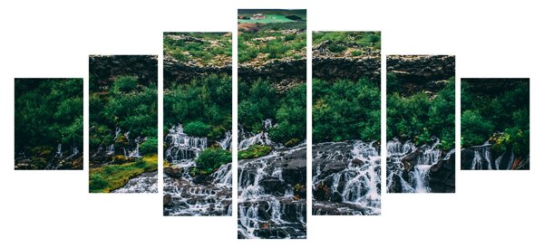 Obraz vodopádů v přírodě (210x100 cm)