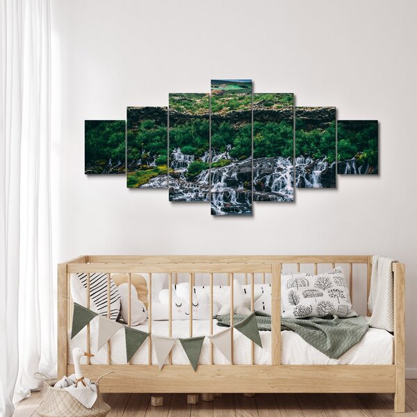 Obraz vodopádů v přírodě (210x100 cm)
