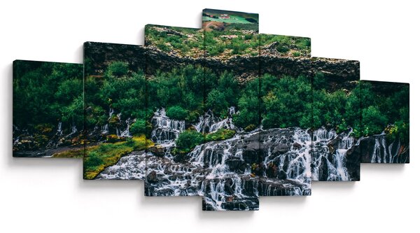 Obraz vodopádů v přírodě (210x100 cm)