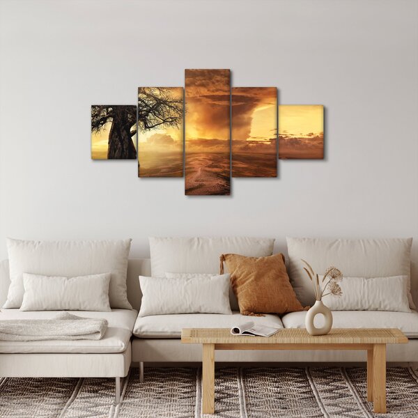 Obraz oranžových mračen (125x70 cm)