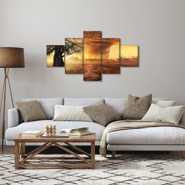 Obraz oranžových mračen (125x70 cm)