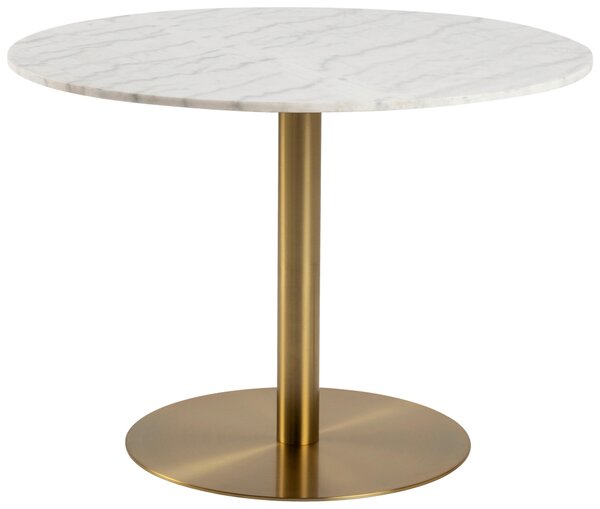 JÍDELNÍ STŮL, bílá, barvy mosazi, 105/105/75 cm MID.YOU - Jídelní stoly, Online Only