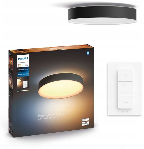 Kulatý Stropní Svítidlo Philips Hue 42,5 x 42,5 cm bílé, černé