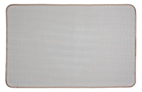 Hnědá koupelnová předložka se srdcem L – 78x48x1 cm