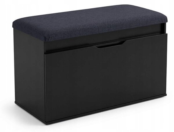 Botník s policemi a sedátkem BOXIMO 80 x 50 x 35 cm, černá
