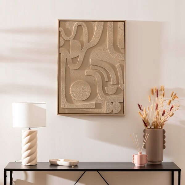 3D OBRAZ V RÁMU 50 x 70 cm NA ZEĎ DO OBÝVACÍHO POKOJE LOŽNICE HNĚDÝ VERTIKÁLNÍ