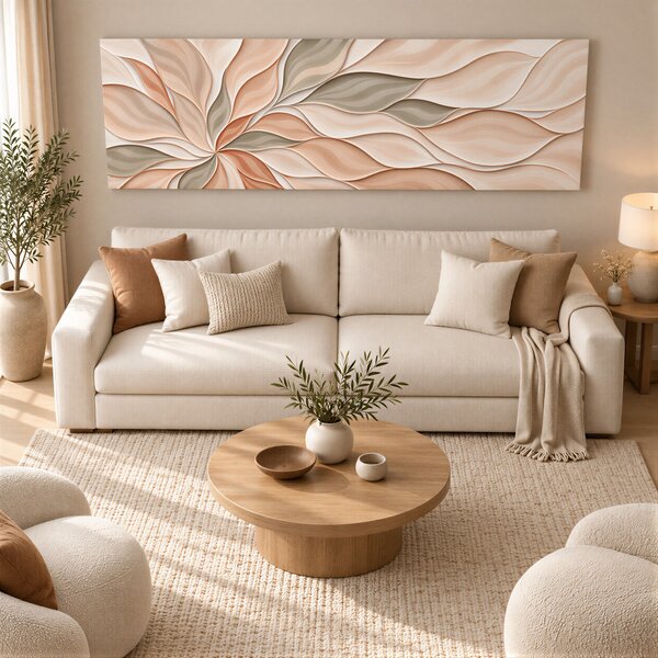 Obraz na plátně - Mandala Tiché vlnění FeelHappy.cz Rozměr obrazu (Šířka x Výška): 180 x 60 cm