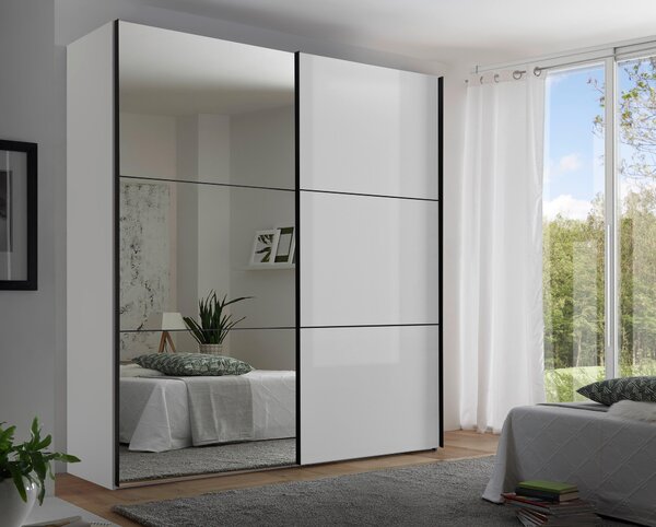 SKŘÍŇ S POSOUVACÍMI DVEŘMI, bílá, 167/222/68 cm Moderano - Šatní skříně