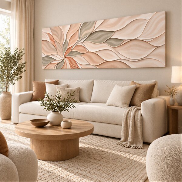 Obraz na plátně - Mandala Tiché vlnění FeelHappy.cz Rozměr obrazu (Šířka x Výška): 180 x 60 cm