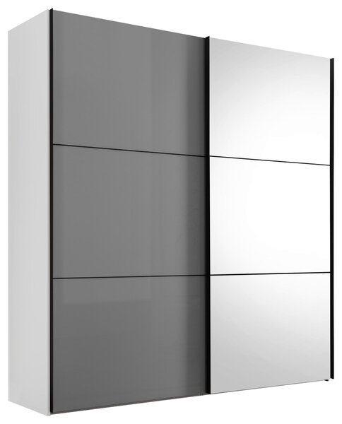 SKŘÍŇ S POSOUVACÍMI DVEŘMI, bílá, světle šedá, 167/222/68 cm Moderano - Šatní skříně