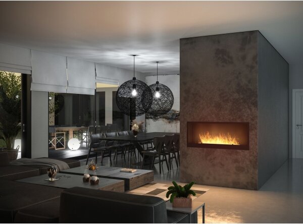 InFire - Vestavěný BIO krb 120x50 cm 3kW černá