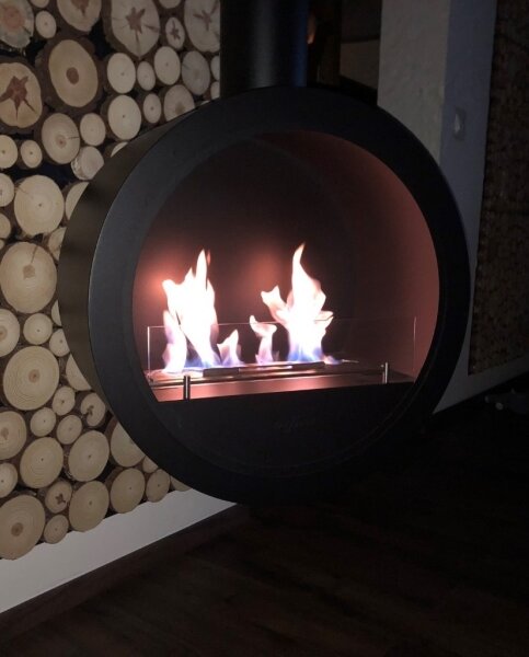 InFire - Závěsný BIO krb pr. 70 cm 3kW černá